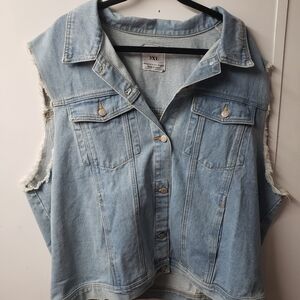 White Birch Light Blue Denim Vest